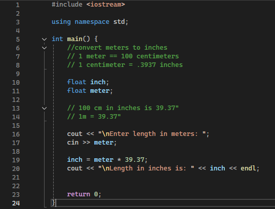 Meter to Inch Preview